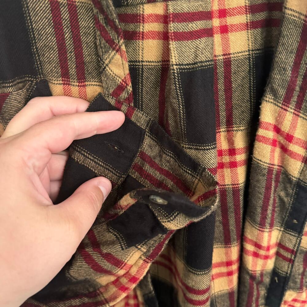 Maurices Plaid Button Down Shirt Shacket Size Large Rayon & Polyester Blend - Picture 2 of 8